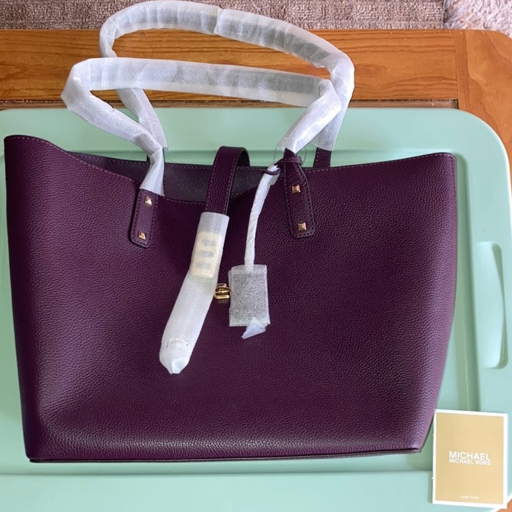 Michael Kors Karson large damson tote purse NWT